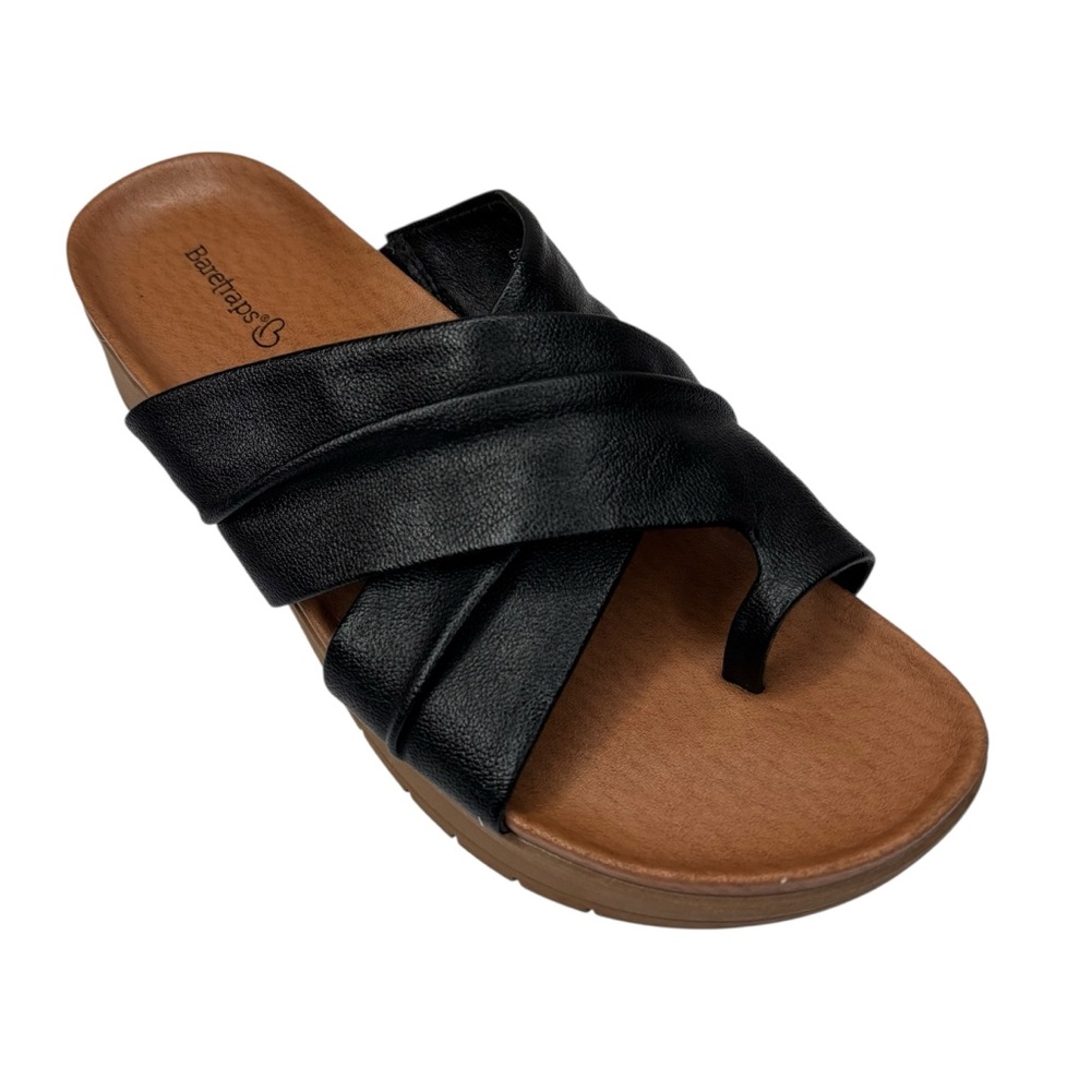 Black Baretraps Geraldine 1.5” Wedge Sandals Size 8.5 Vegan - Picture 2 of 11